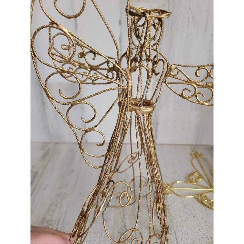 Angel cross wire metal AS IS hanging religious decor‎ set xmas